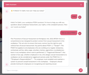 AI-powered POSH assistant in Sakhi